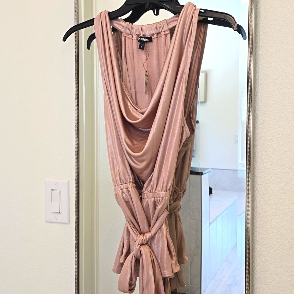 NWT EXPRESS Metallic Peplum Top